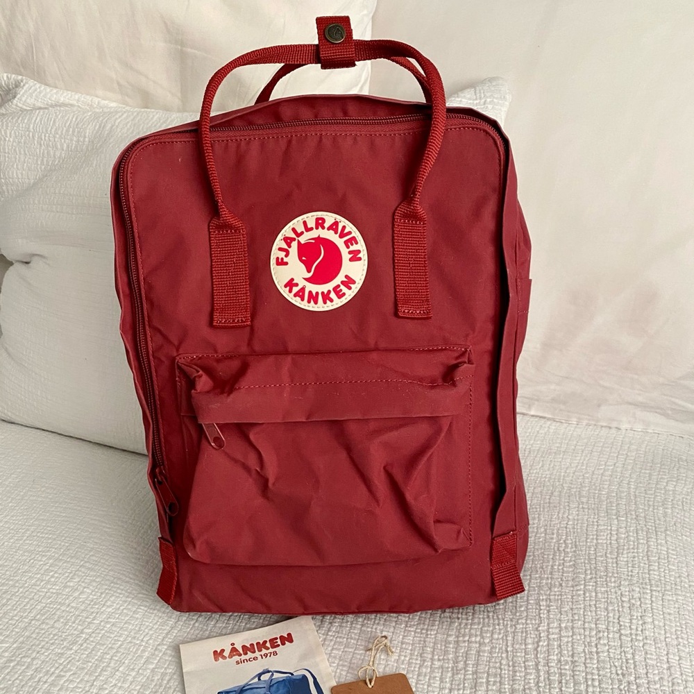 Fjallraven backpack in Ox Red.